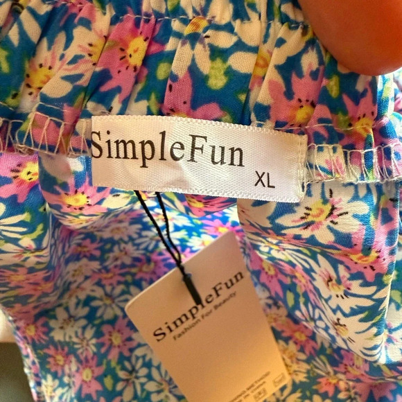 Simple Fun Womens Floral Tiered High Low Midi Skirt Summer Spring XL NWT - Picture 7 of 8